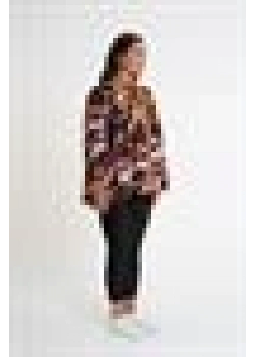 Patterned Shirt with Halter Neck Detail | Brown