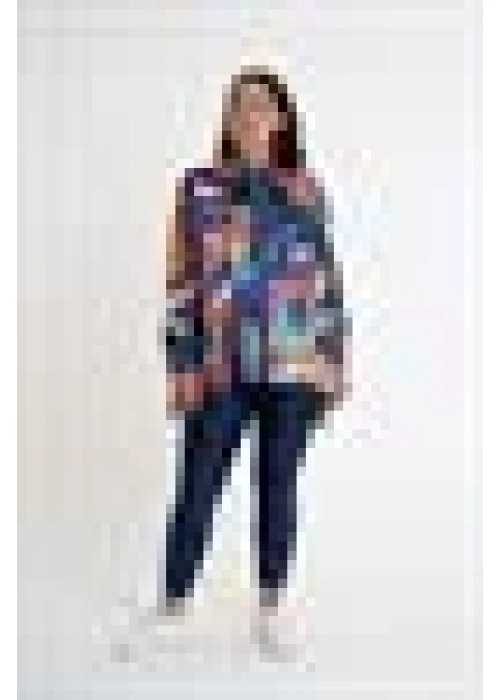 Patterned Shirt with Halter Neck Detail | Yellow