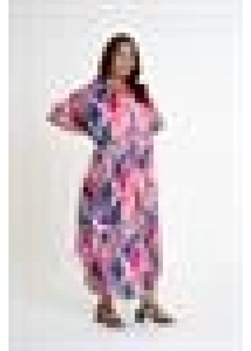 Patterned V-Neck Dress | Colourful