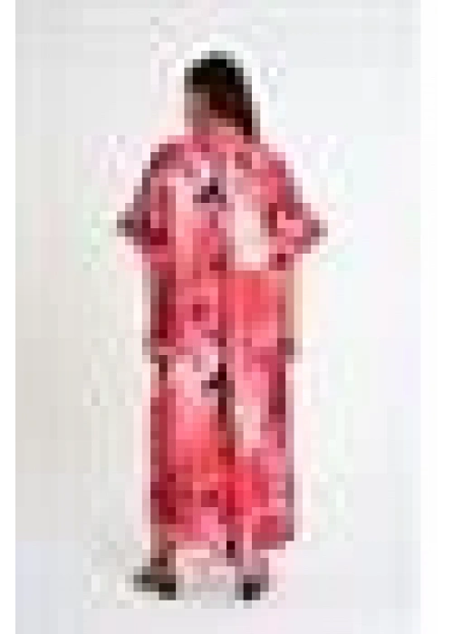 Patterned V-Neck Dress | Red