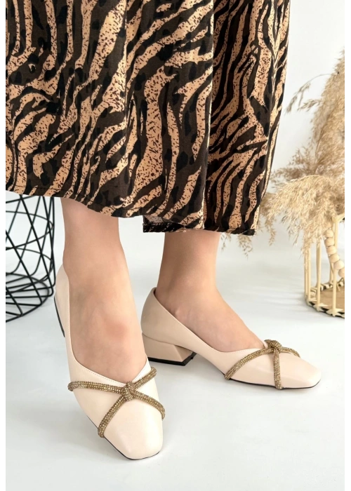 Pety Bej Cilt Topuklu Ayakkabı