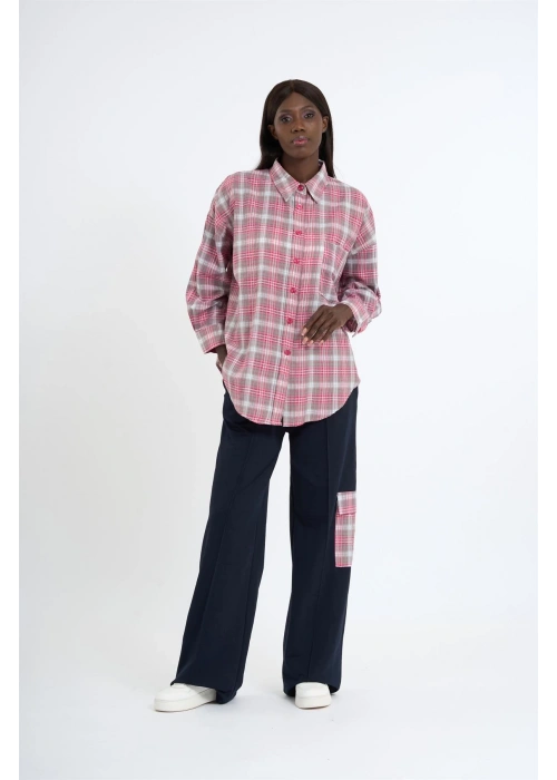 Pink Plaid Shirt & Pants Set – Small Size