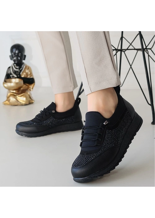 Plani Siyah Cilt Babet Ayakkabı