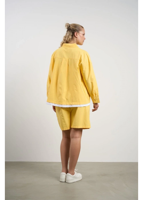 Plus Size Womens Shirt and Shorts Set | Yellow