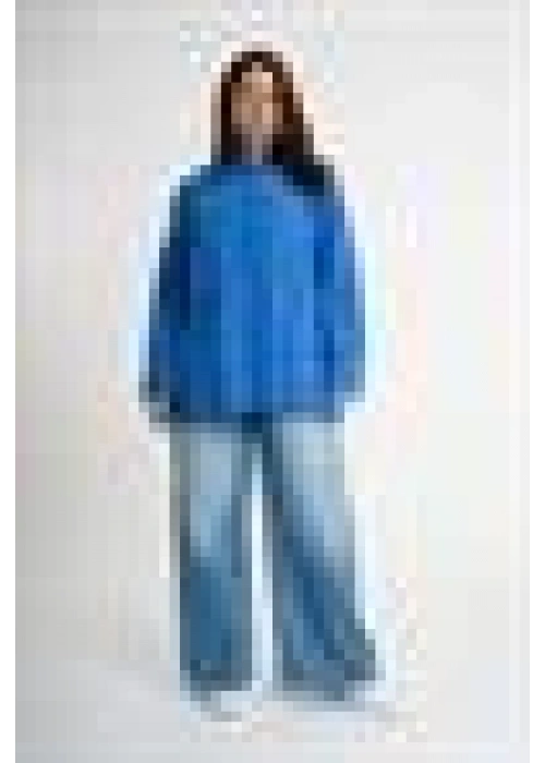 Poplin Shirt with Back Button Detail | Blue