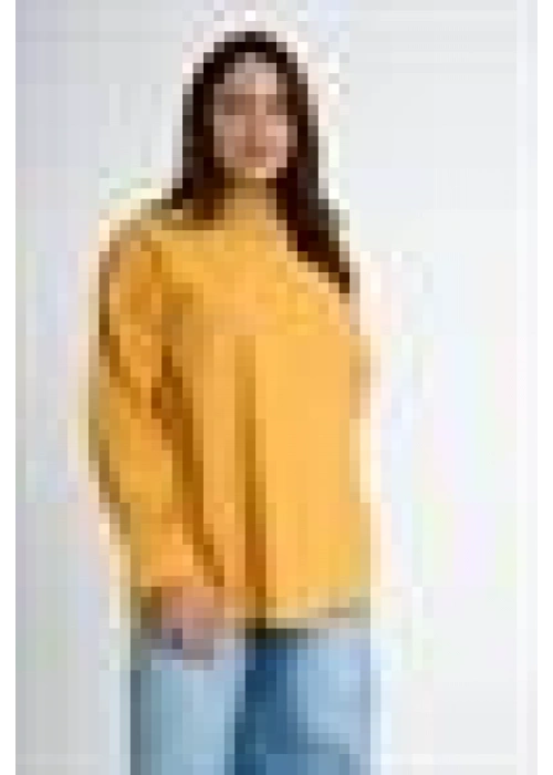 Poplin Shirt with Back Button Detail | Yellow