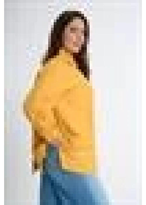 Poplin Shirt with Back Button Detail | Yellow