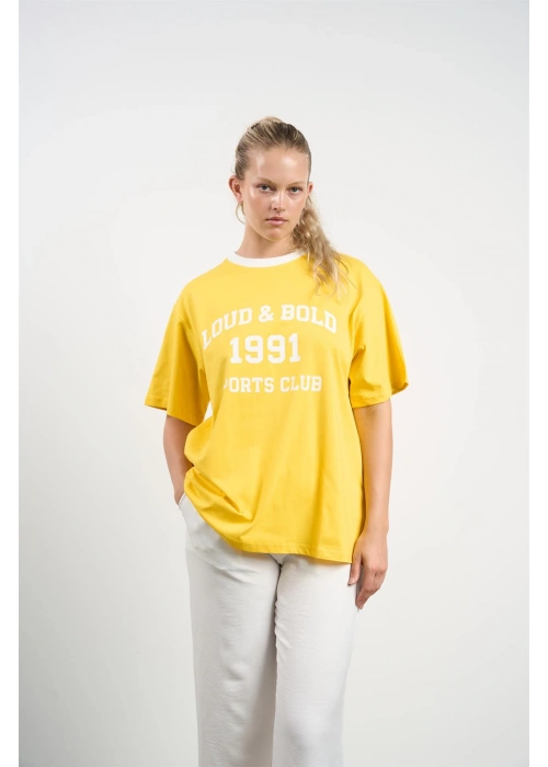 Printed Short Sleeve T-Shirt | Sizes 36-42 | Yellow