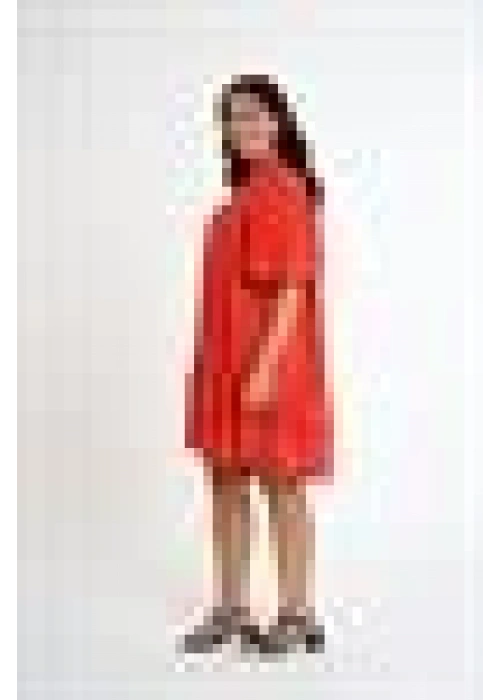 Relaxed Cut Balloon Sleeve Dress | Orange