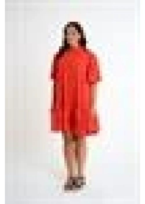 Relaxed Cut Balloon Sleeve Dress | Orange