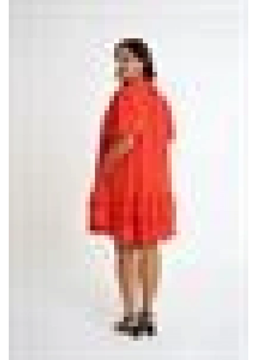 Relaxed Cut Balloon Sleeve Dress | Orange