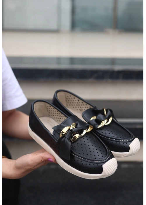 Riwan Siyah Cilt Babet Ayakkabı