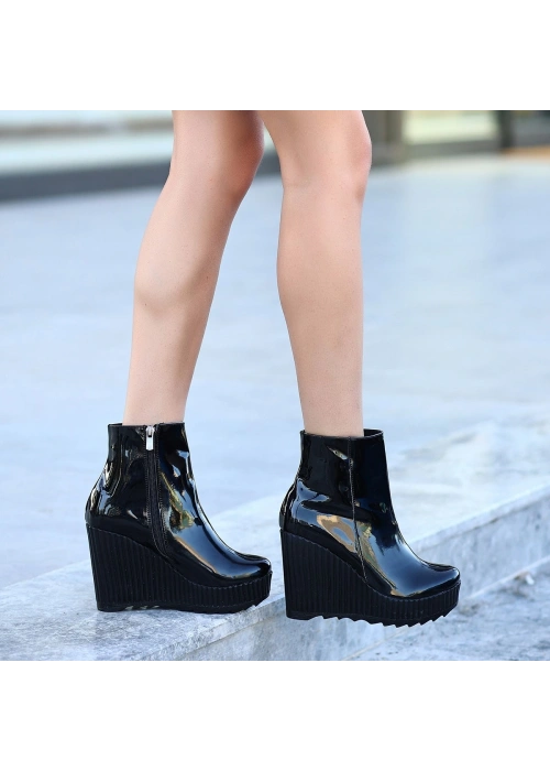 Rosol Siyah Rugan Dolgu Topuk Bot