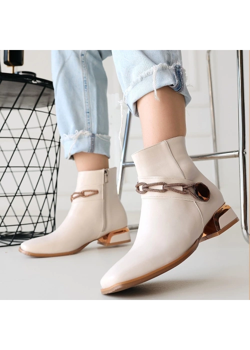 Roxani Bej Cilt Topuklu Bot