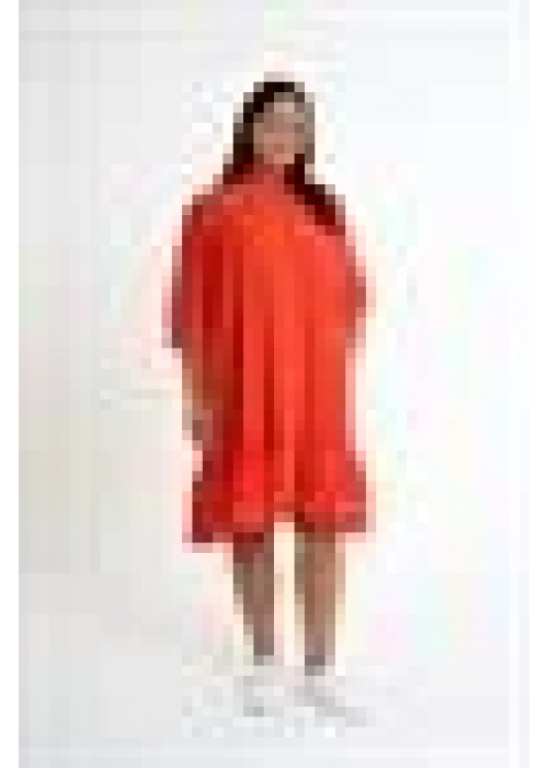 Ruffle Detailed Shirt Dress | Orange