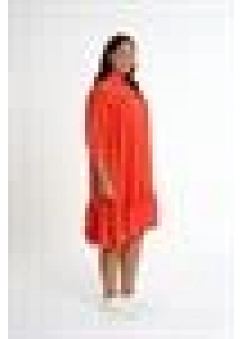 Ruffle Detailed Shirt Dress | Orange