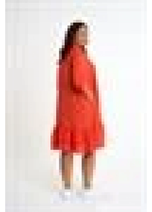 Ruffle Detailed Shirt Dress | Orange