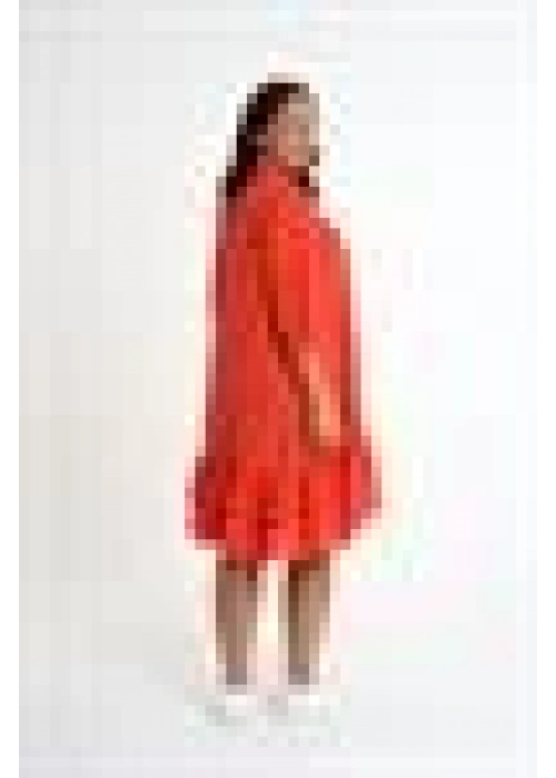 Ruffle Detailed Shirt Dress | Orange