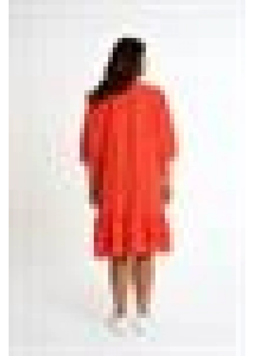 Ruffle Detailed Shirt Dress | Orange