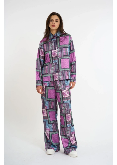 Satin Bottom Top Set | Purple