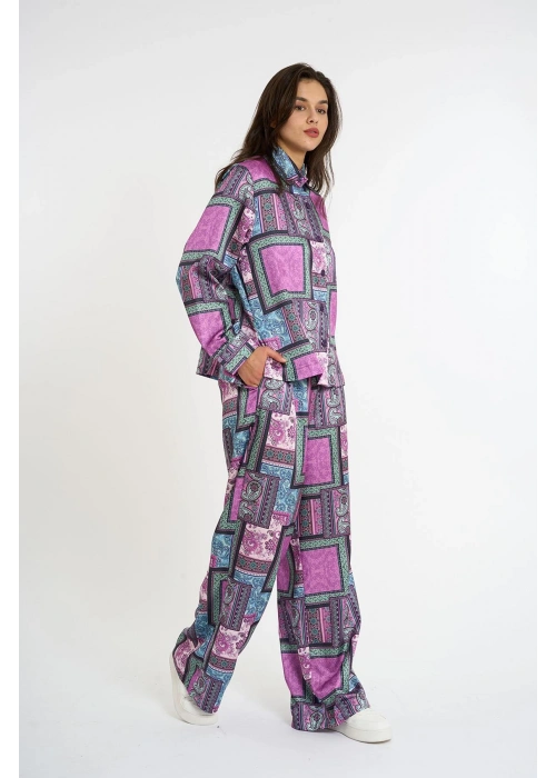 Satin Bottom Top Set | Purple