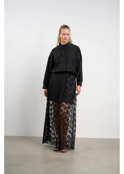 Shirt and skirt set - Black