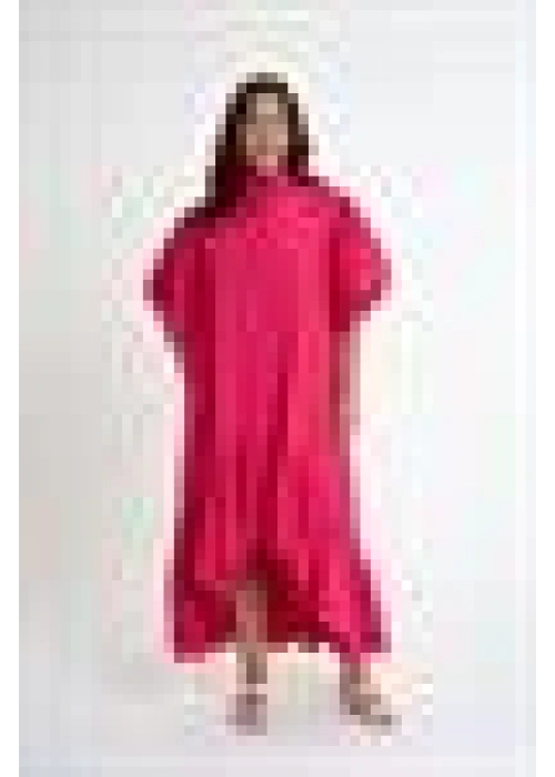 Shirt Dress with Ruffled Sleeves | Pink