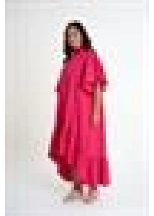 Shirt Dress with Ruffled Sleeves | Pink