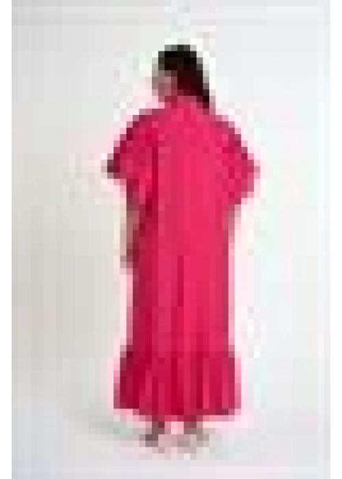 Shirt Dress with Ruffled Sleeves | Pink