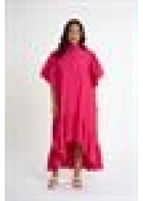 Shirt Dress with Ruffled Sleeves | Pink