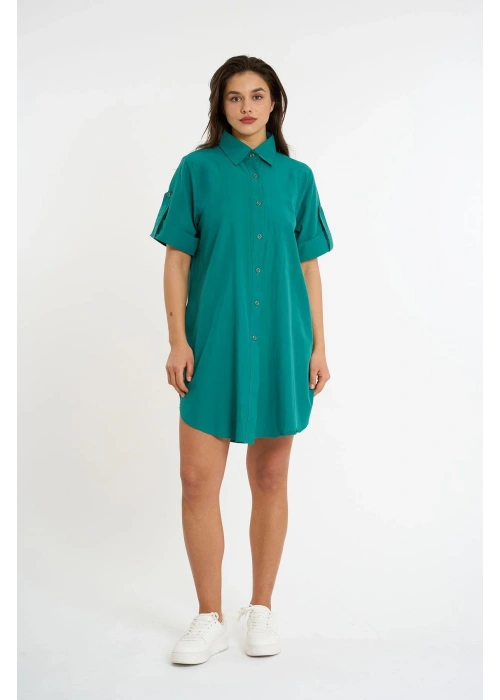 Slit Detailed Shirt | Dark Green