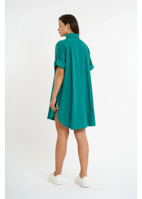 Slit Detailed Shirt | Dark Green