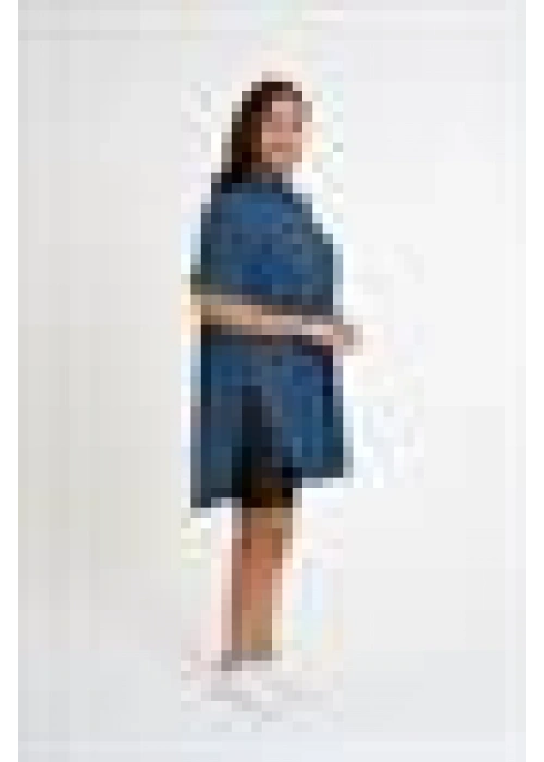 Slit Detailed Shirt | Navy blue