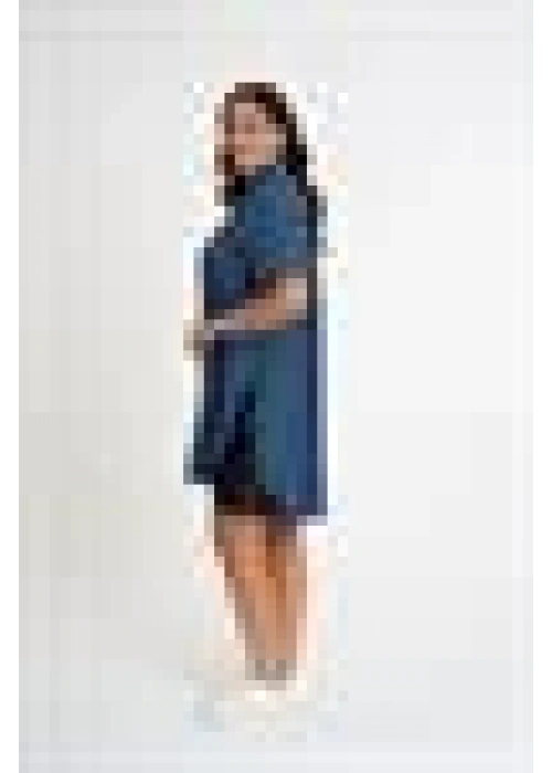 Slit Detailed Shirt | Navy blue