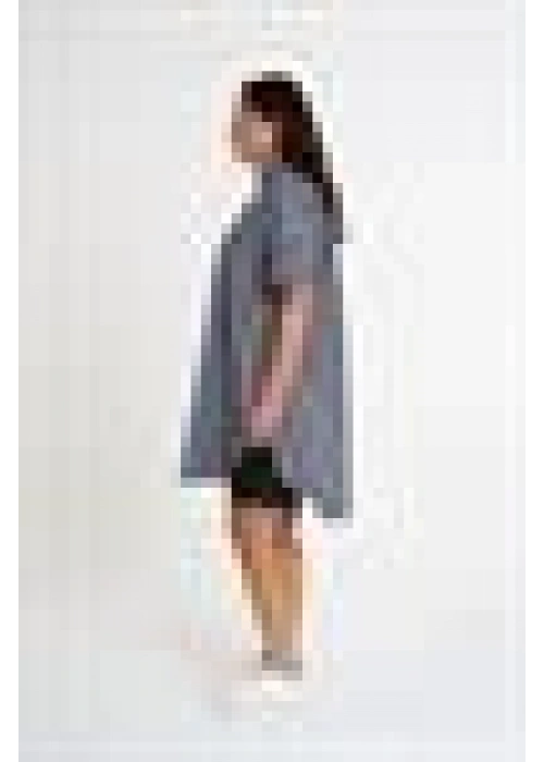 Slit Detailed Striped Shirt | Anthracite