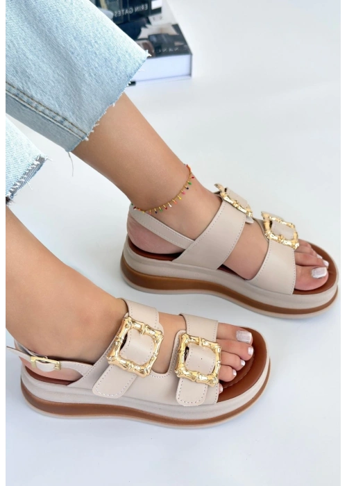 Stan Bej Cilt Sandalet