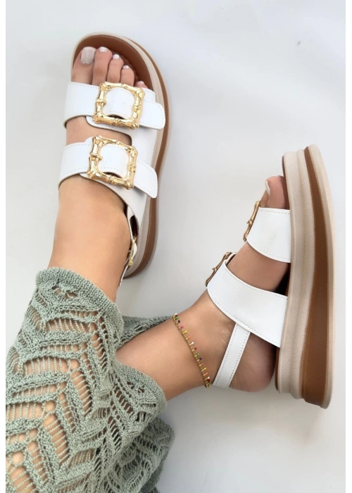 Stan Beyaz Cilt Sandalet