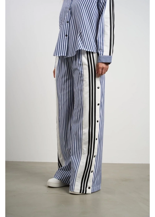 Striped Co-Ord Set with Side Slits | Navyblue