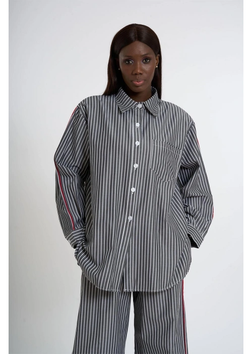 Striped Co-Ord with White Piping