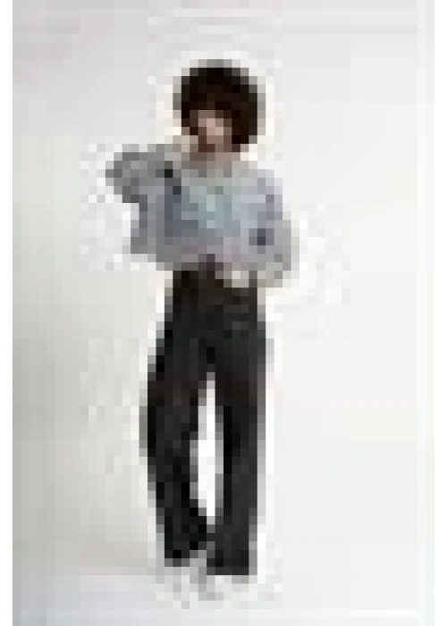 Striped Crop Shirt with Pocket Detail | Black