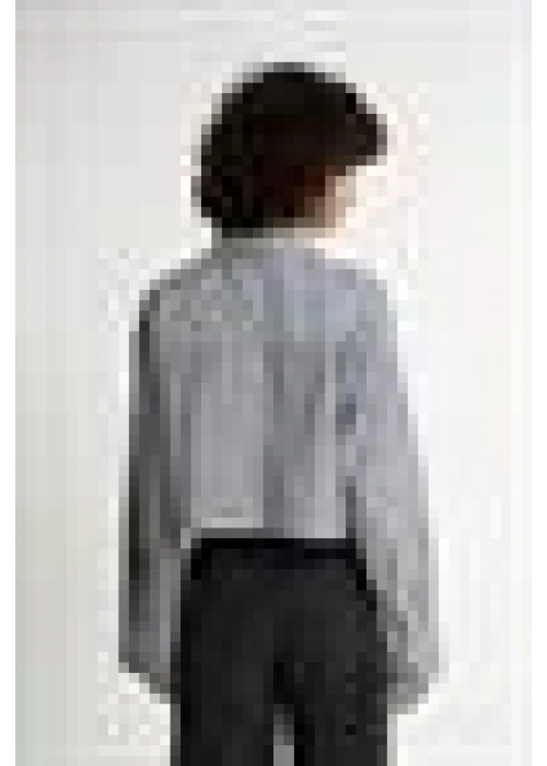 Striped Crop Shirt with Pocket Detail | Black