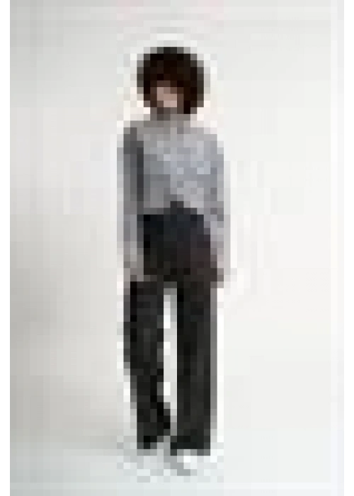 Striped Crop Shirt with Pocket Detail | Black