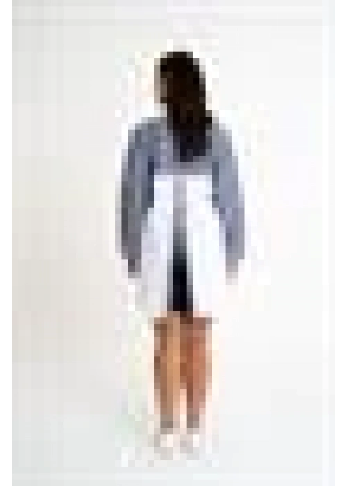 Striped Garnished Shirt | Navy blue