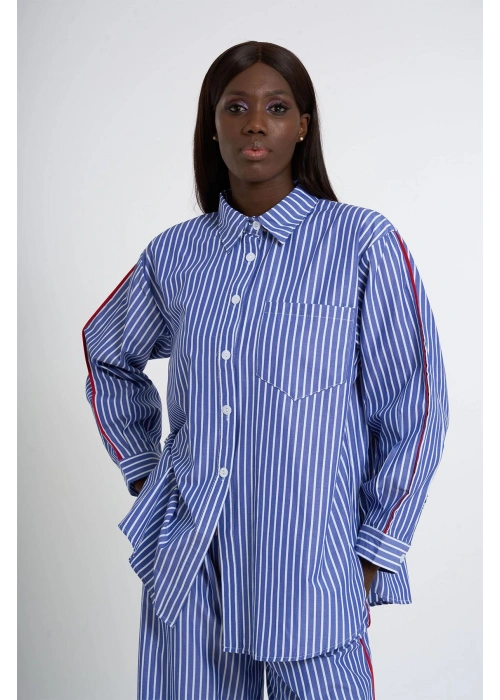 Striped Piped Set – Small Size | Navy Blue