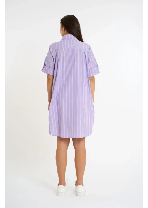 Striped short-sleeve shirt | Lilac