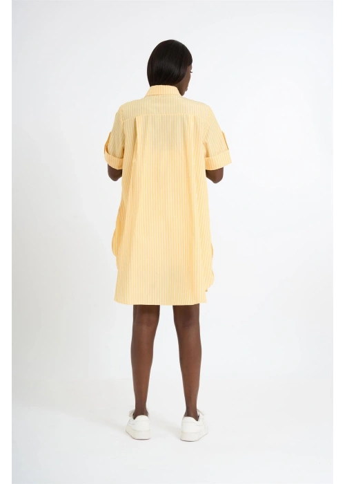 Striped short-sleeve shirt | Yellow