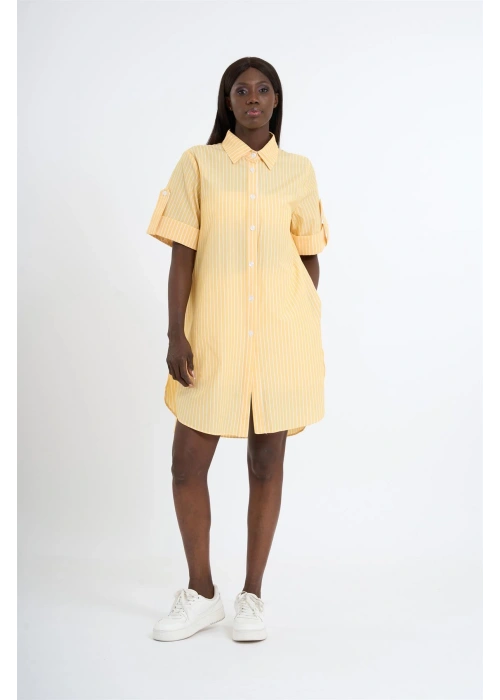 Striped short-sleeve shirt | Yellow