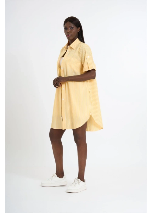 Striped short-sleeve shirt | Yellow