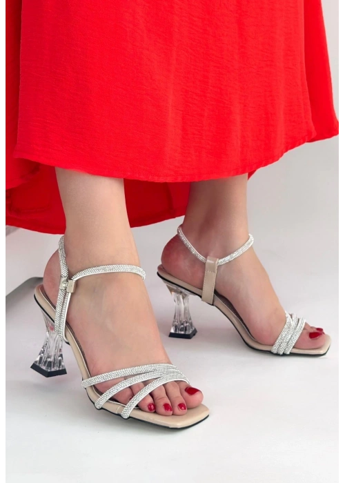 Tatya Bej Rugan Topuklu Ayakkabı