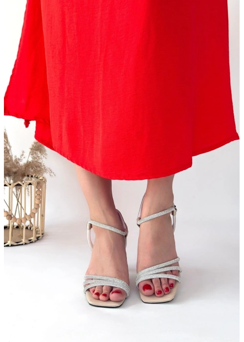 Tatya Bej Rugan Topuklu Ayakkabı